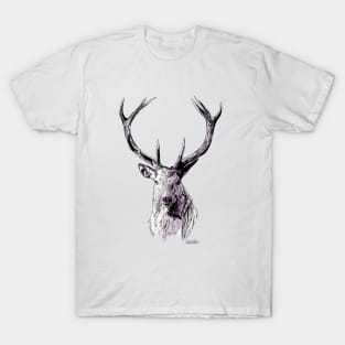 Lord Of The North - Stag - Ink and Watercolour T-Shirt